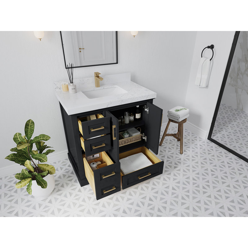 Boston 36 po X P 22 po Meuble-lavabo central en fer forgé D, 2 po - Brun Viola