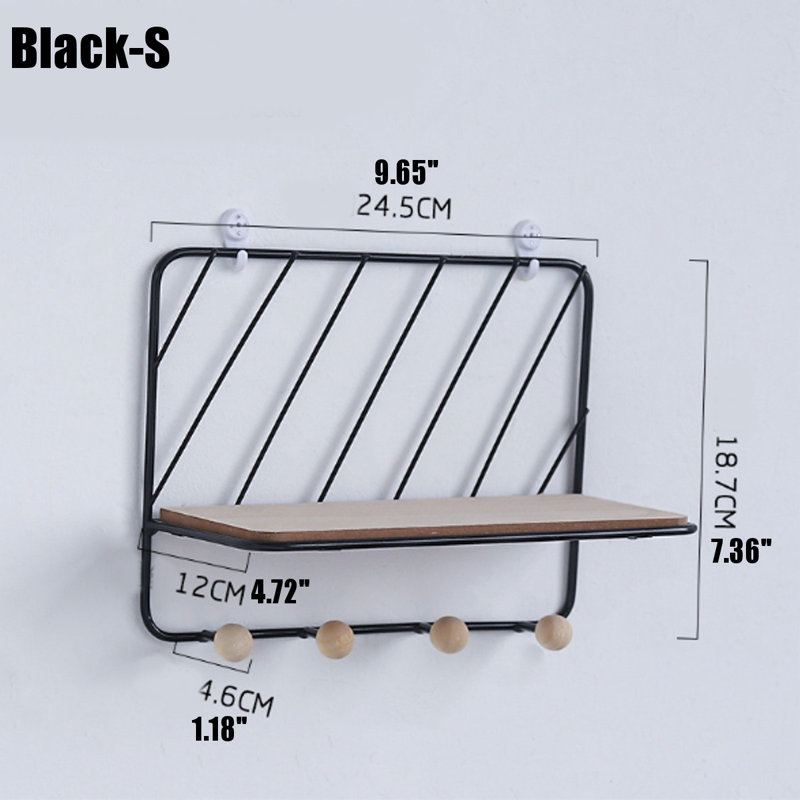 Almeeta Floating Shelf, Black, 12cm H x 24.5cm W x 18.7cm D
