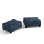 Repose-pieds rembourré rectangulaire en chenille bleu, partie modulaire pour canapé modulaire-634684873