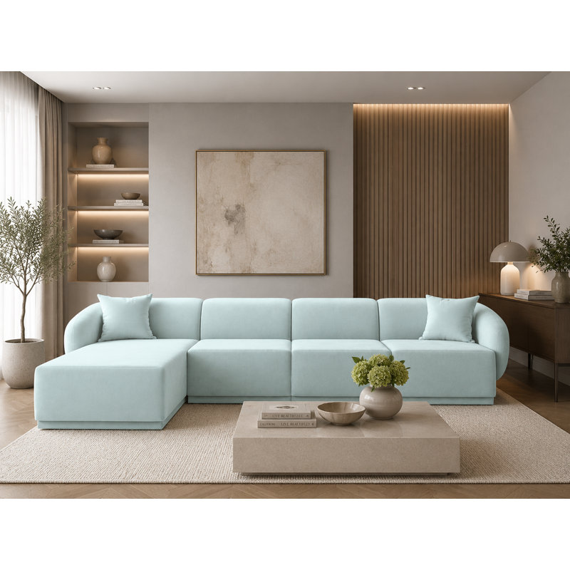 4 Seater Velvet Sofa & Chaise