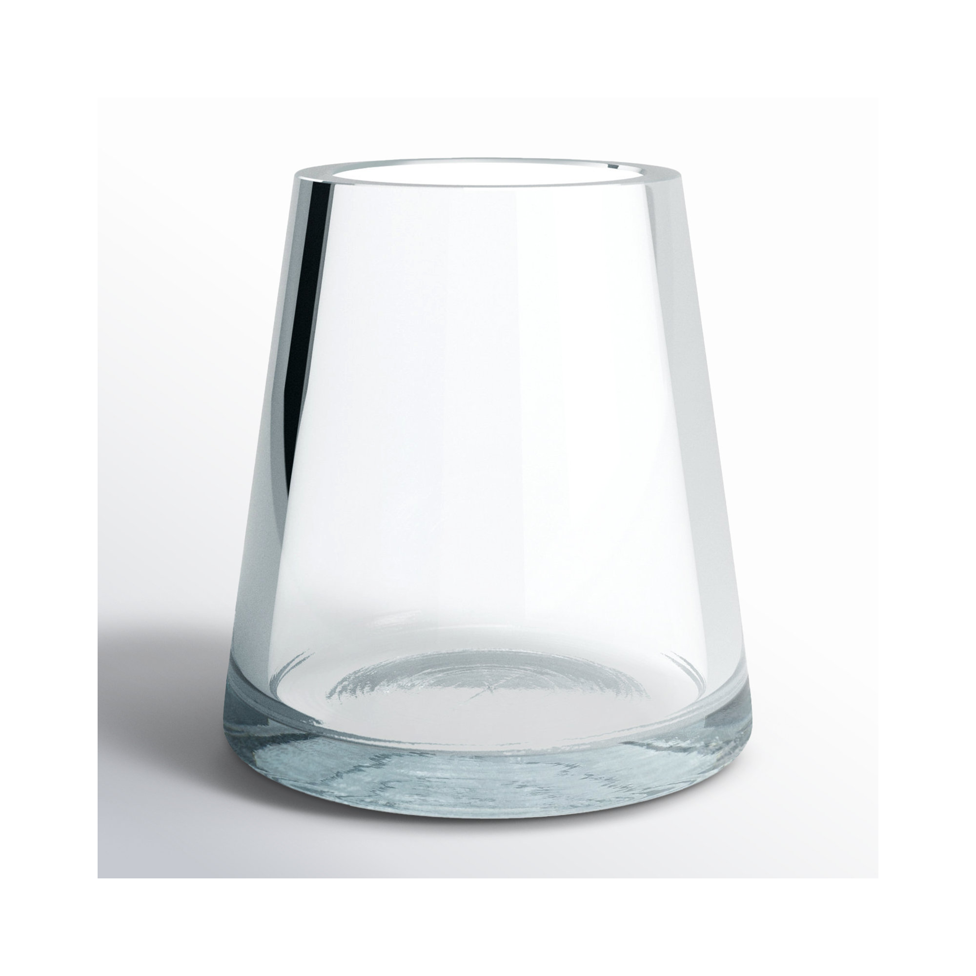 Handmade Glass Table Vase, 6" H x 5.7" W x 5.7" D
