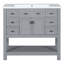 Meuble-lavabo moderne avec lavabo supérieur, 2 portes à fermeture douce et 6 tiroirs-307582064