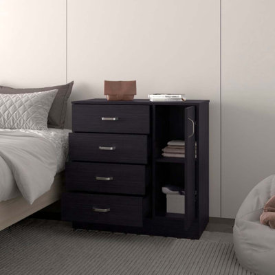 Commode 4 tiroirs avec armoire latérale Wenge