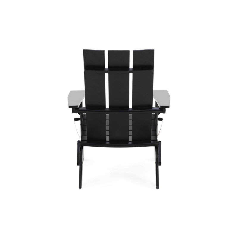 ZUMA FOLDABLE ADIRONDACK CHAIR OUTDOOR FURNITURE FOR PATIO YARD, Black
