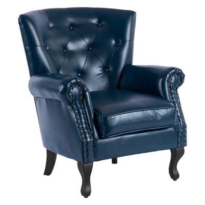 24"W Faux Leather Wingback Chair