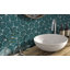 11.8" x 10.2" Art Deco Hexagon Recycled Glass Floor & Wall Mosaic Tile-101893793