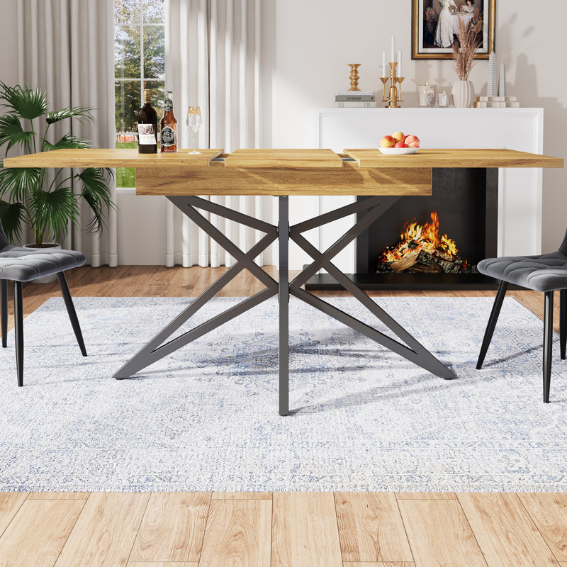 Extendable Metal Base Dining Table