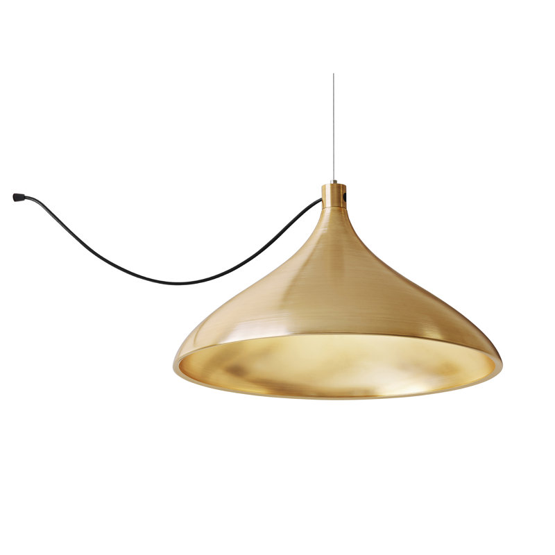 Swell String Single Pendant, Brass/ Brass, 134" H x 24" W x 24" D