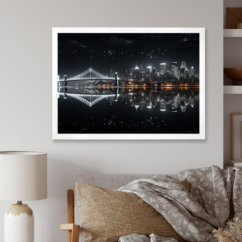 Canada City Glow, reproduction d'art sur toile, Blanc, H 30 po x l 40 po x P 1,5 po