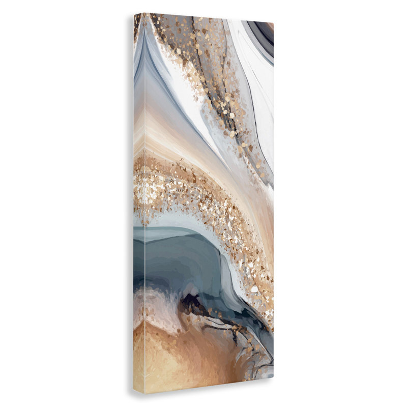 «Wrought Studio ™», art mural sur toile Glam & Grey Waves par Kim Allen, H 40 po x l 17 po x P 1,5 po
