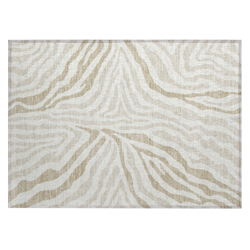 Machine Washable Indoor/Outdoor Chantille ACN2523 Animal Rug, Rectangle 1'8" x 2'6", Ivory