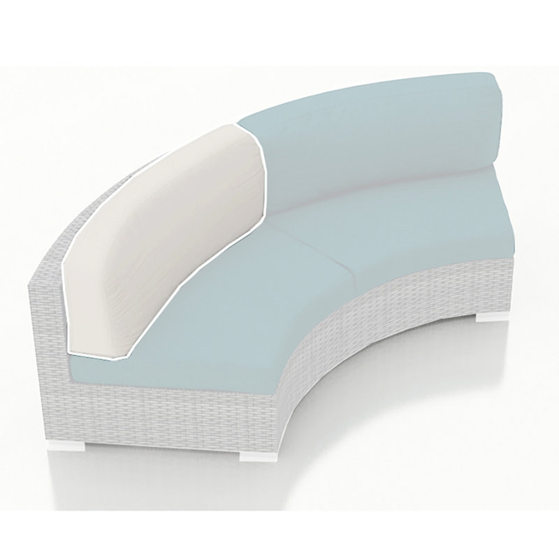 Curved Loveseat Back Cushion - Canvas Flax, White