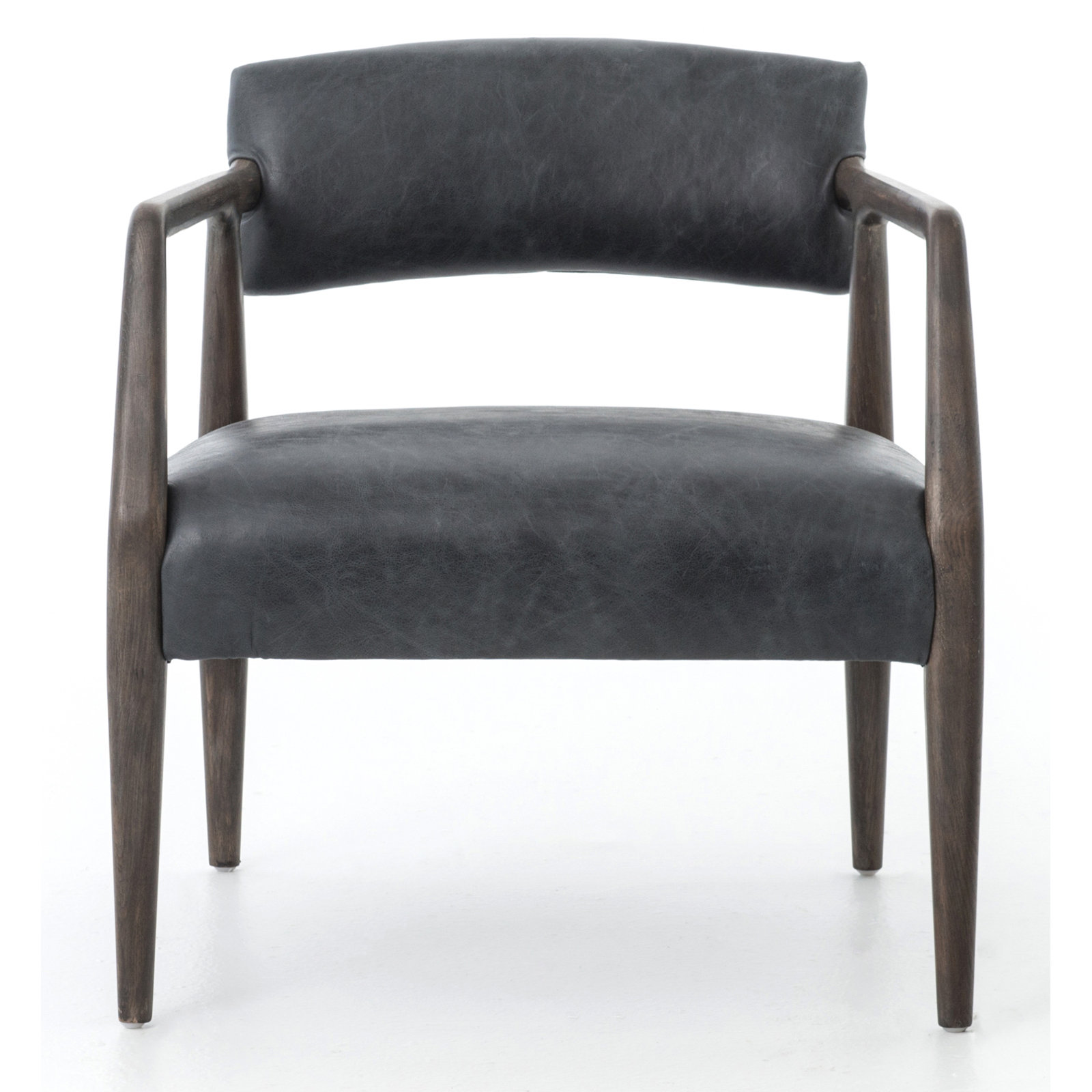 Berthe Armchair, Ebony Genuine Leather