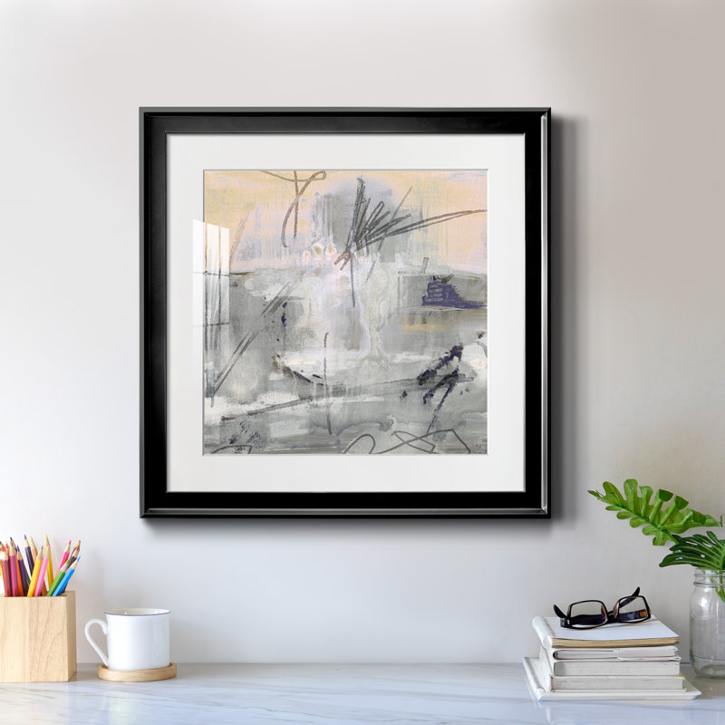 Southeast I - peinture encadrée, Cadre noir, H 17,5 po x l 17,5 po x P 1,5 po