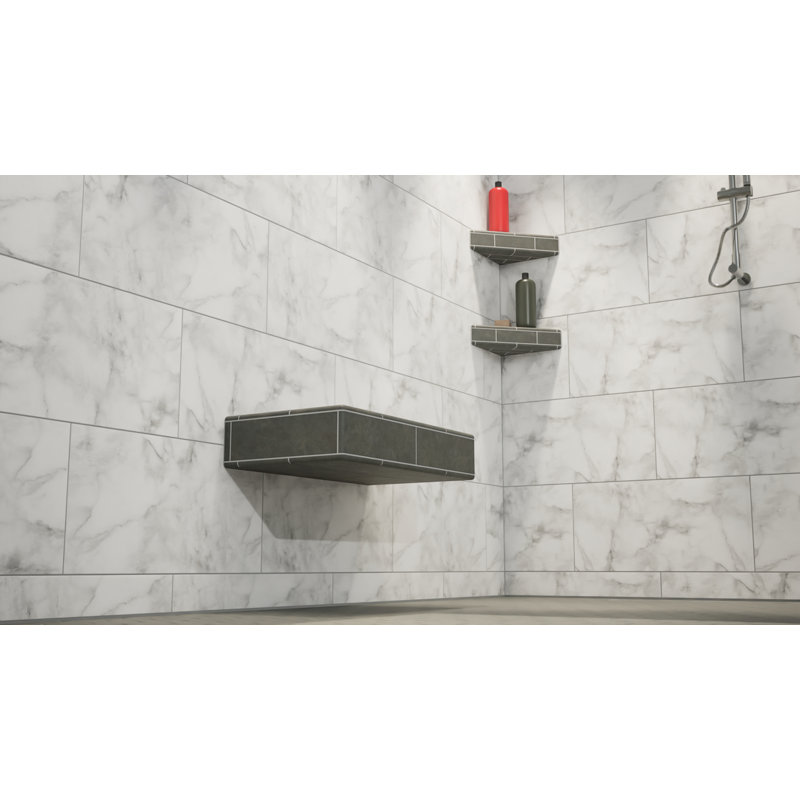 Ensemble de banc de douche flottant original avec planche imperméable orange et support de banc de douche Original (14 x 24 po)