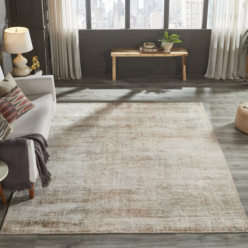 Elements Sandstone Beige Handmade Area Rug, Rectangle 7'6" x 9'6"
