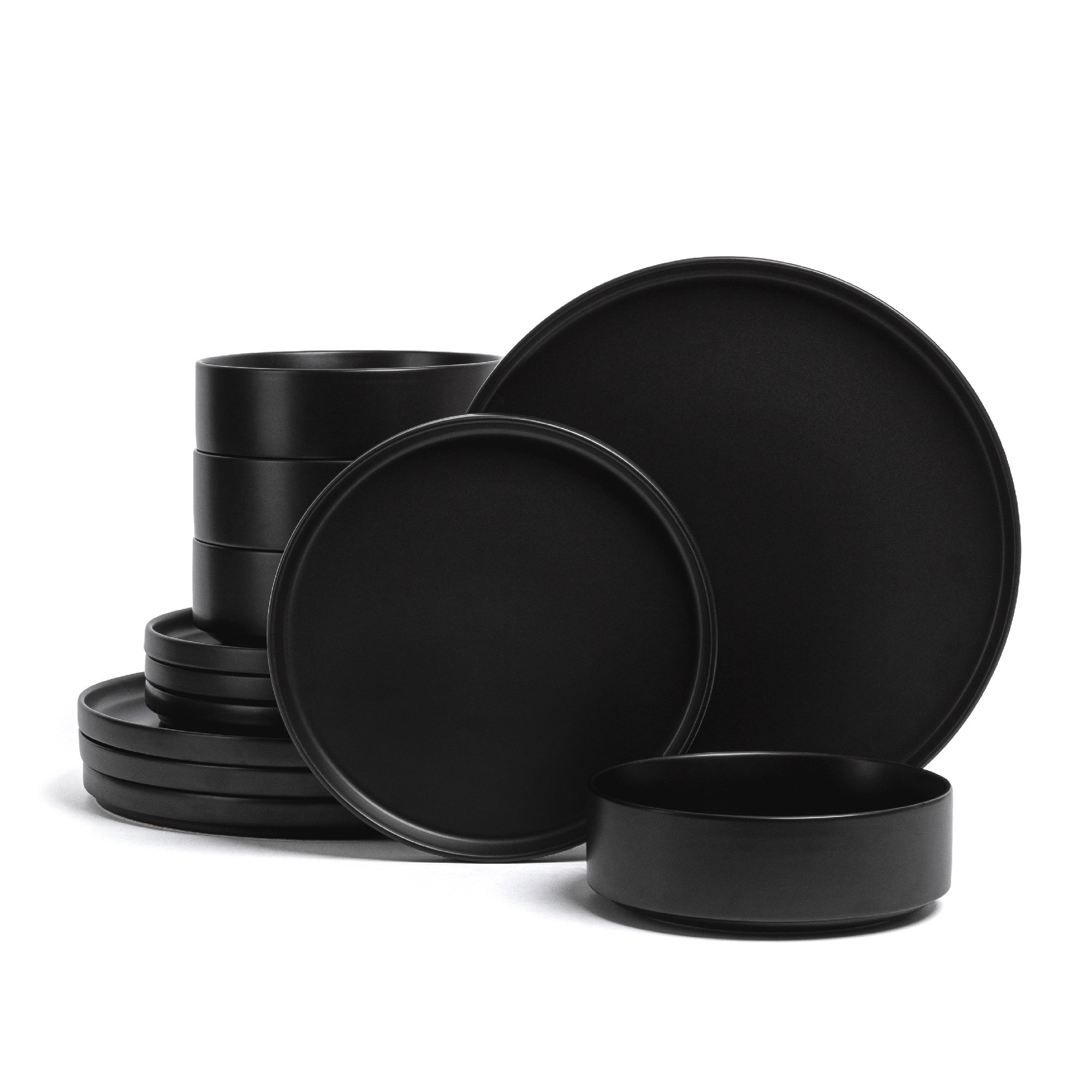 over&back Stackable 12-Piece Semi Hand-Finished Stoneware Dinnerware Set & Reviews | AllModern