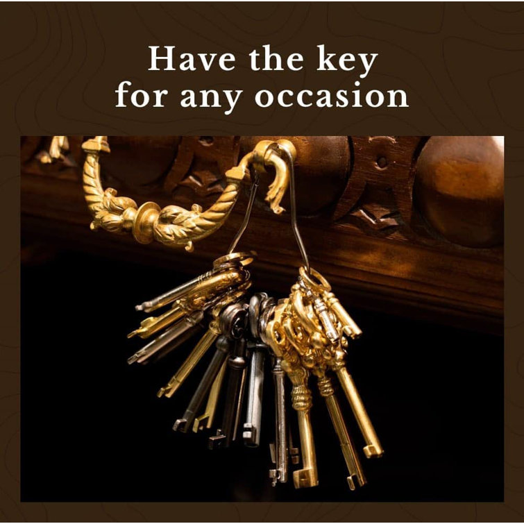 Key Solid Brass Antique Skeleton Key Hand Aged Fancy Key | KY-9HAB