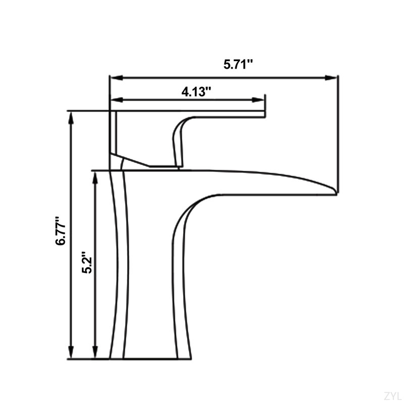 ADA Waterfall Bathroom Faucet - Single Handle Brass Faucet With Drain, Matte Black