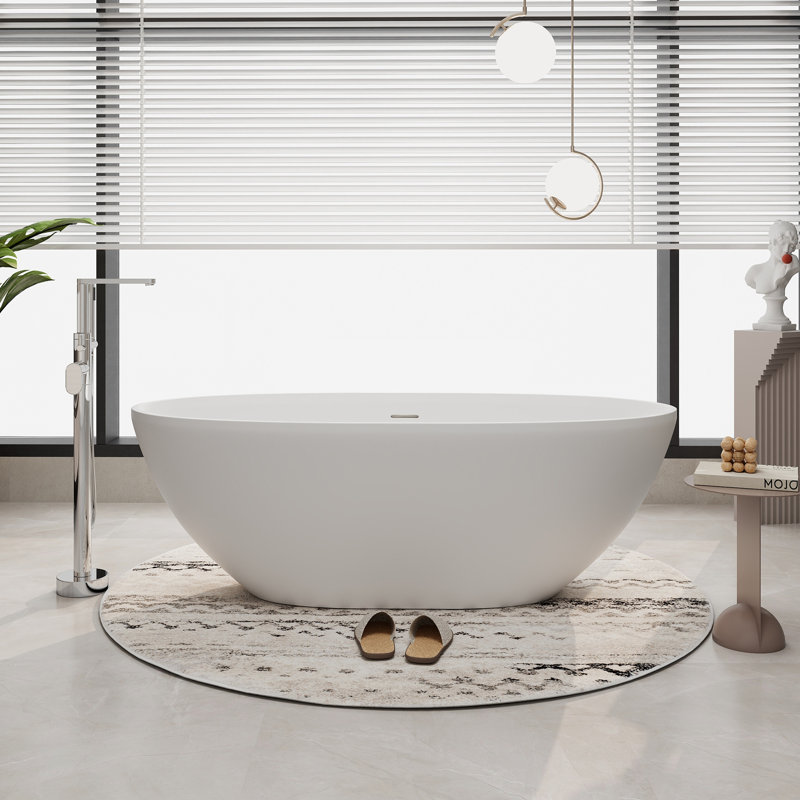 Baignoire de trempage autoportante 65 po x 30 po, Blanc mat