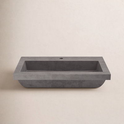 Trough Handmade Rectangular Drop-In Bathroom Sink