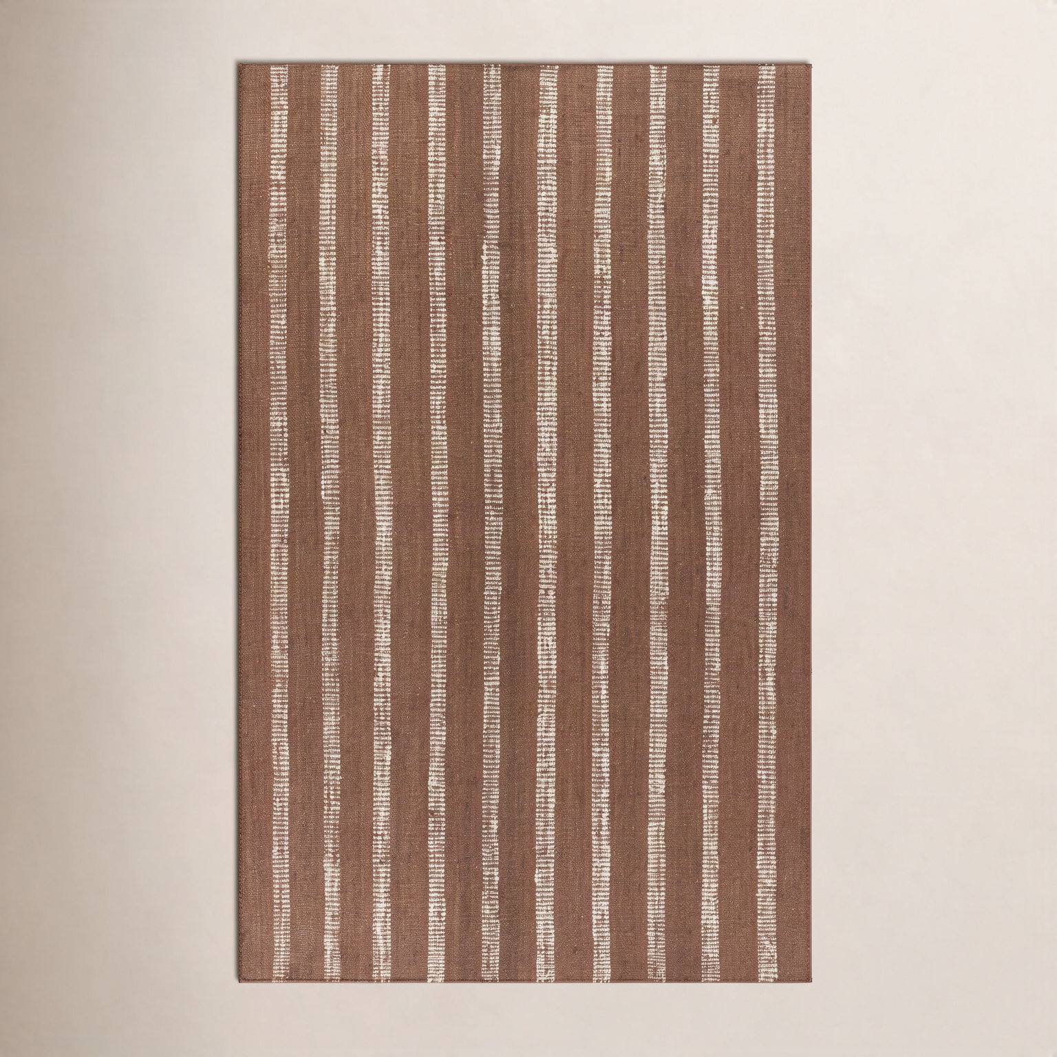 Aadison Rust Hand-Woven Striped Jute Rug, Rectangle 9'9" x 13'9"