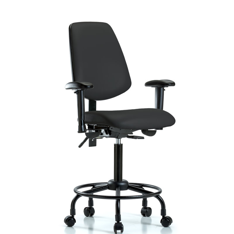 Fauteuil de dessin ergonomique Elyssa, Noir, Roulettes, Inclus