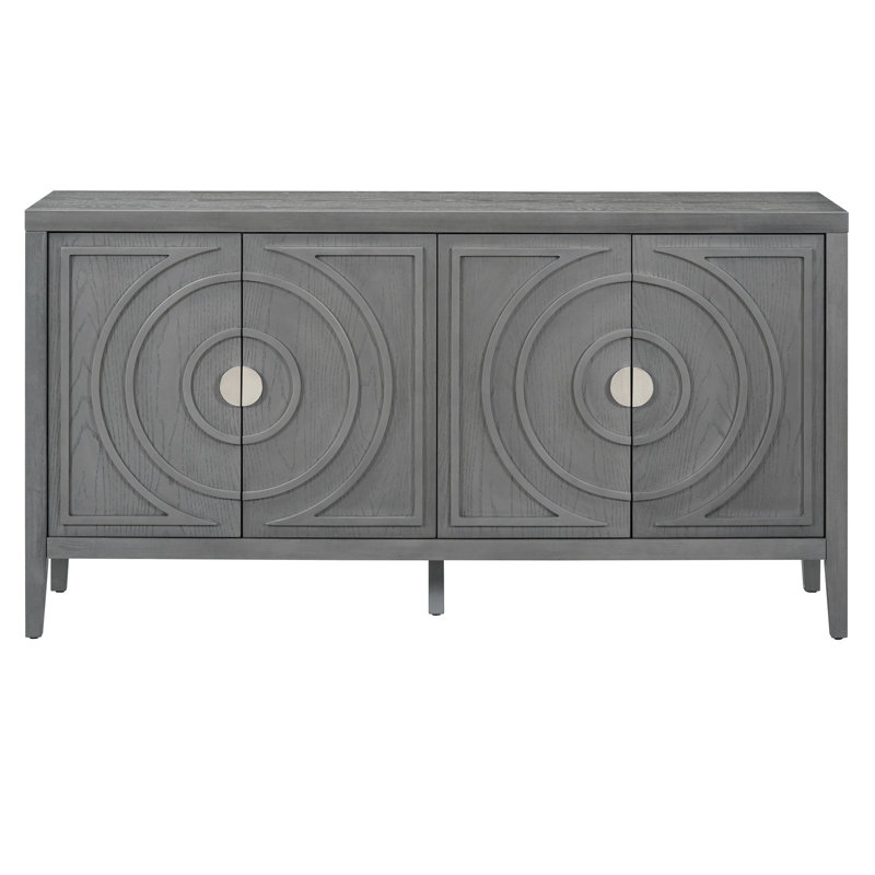 Buffet gris avec tiroirs intégrés - Fournit une armoire de rangement fonctionnelle supplémentaire pour la cuisine qui maximise l'espace