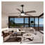 Ventilateur de plafond noir mat 52 pouces avec lumière DEL, ventilateur de plafond intérieur télécommandé avec moteur à courant continu à 6 vitesses, pales en panneau de fibres à densité double et température de couleur réglable
