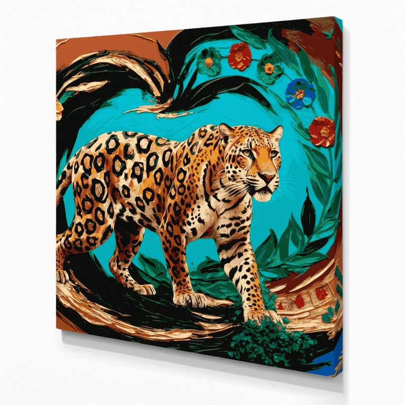 «Big Cats», art mural brun sur toile Jaguar mexicain, H 8 po x l 8 po