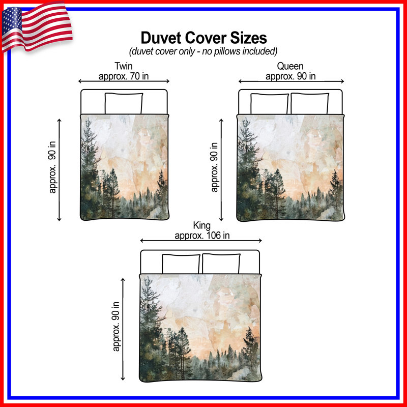 Forest Campfire Scene Duvet Covers, King