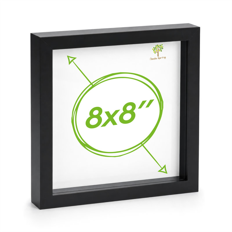 Nicola Spring - 3D Box Photo Frame, 22.5cm H x 22.5cm W x 3.5cm D, Black