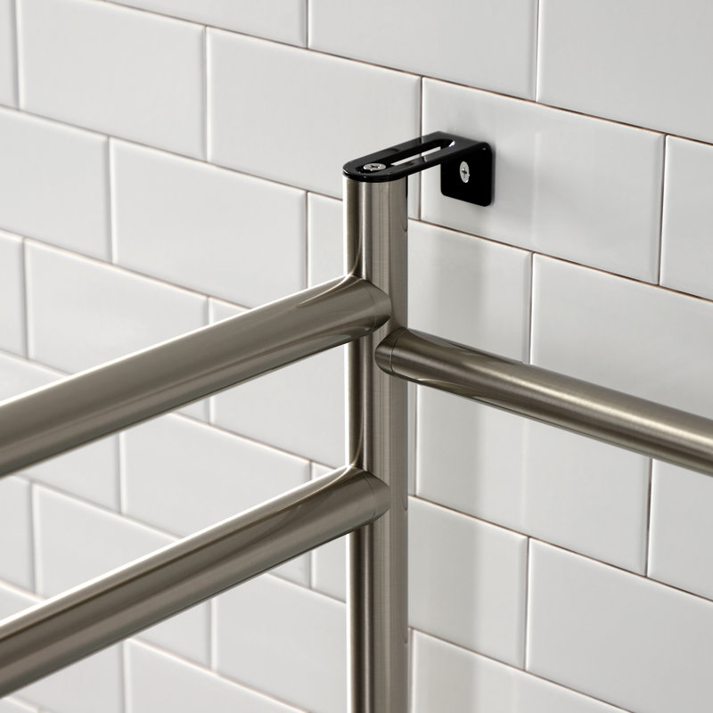 Kingston Brass Fauceture Stainless Steel Console Sink Base with Glass Shelf, Brushed Nickel