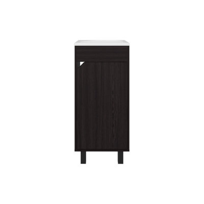 Bethel Wide One-Door Cabinet, Free Standing Vanity With And Two Shelves, Bathroom Storage