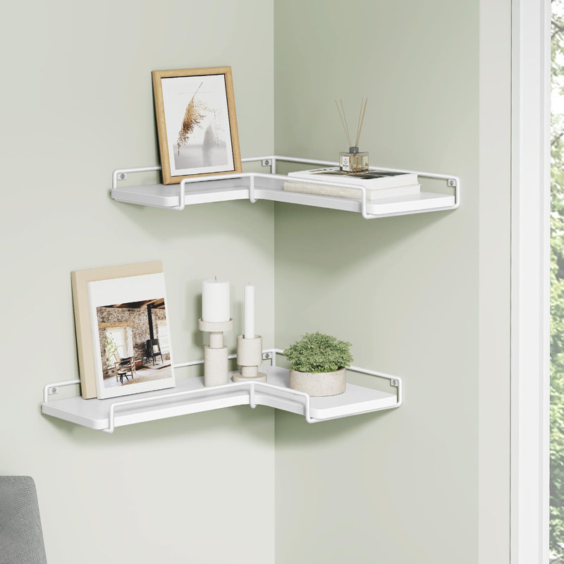 L-Shaped Corner Shelf, Cloud White