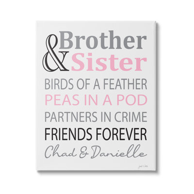 Brother & Sister cmw-009 Personalized Wall Art