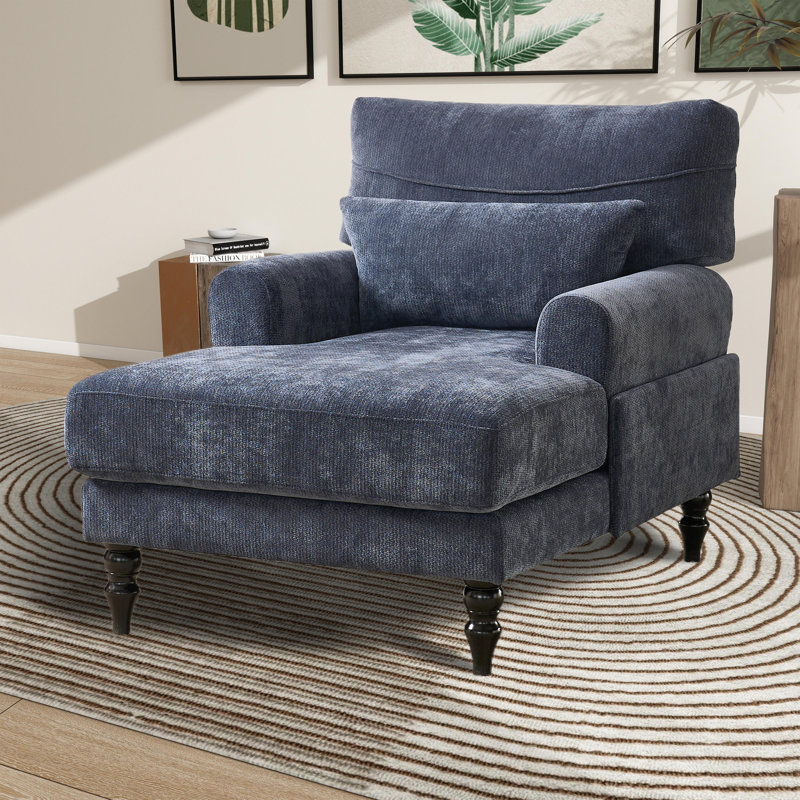 Méridienne moderne rembourrée, Bleu