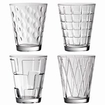 Home Essentials Galaxy Glassware Set (Clear, Set of 16-8 17 OZ & 8 13 OZ),  Clear