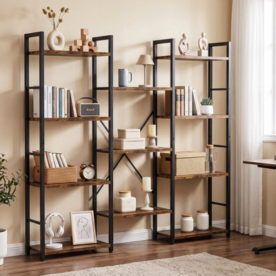 55.5"H Industrial Etagere Bookcase