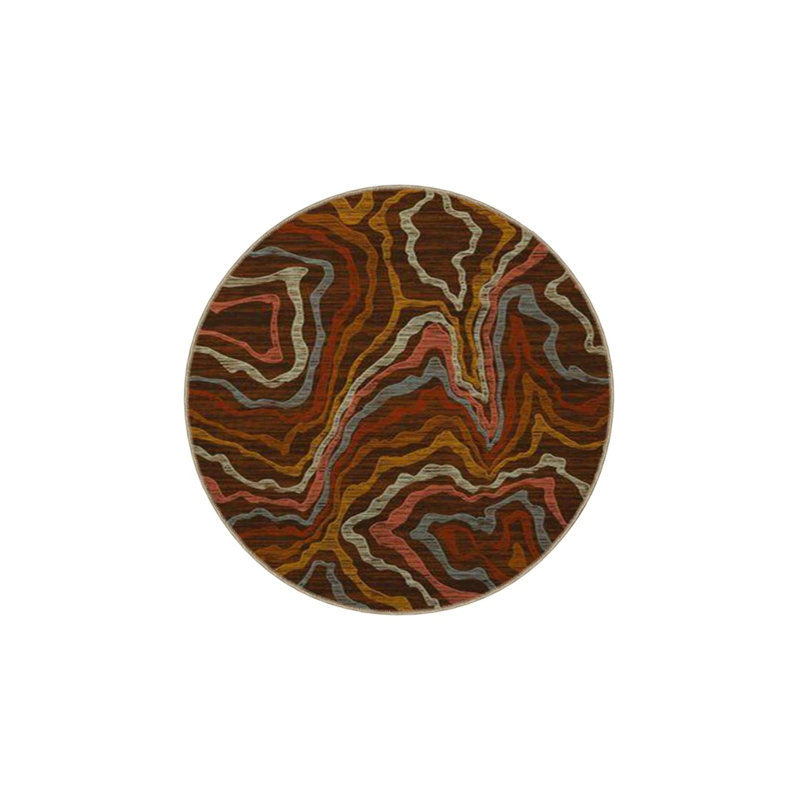 Creative Wavy Multicolored Patterned Woven Base Washable Carpet, Runner 2'6" x 9'11"