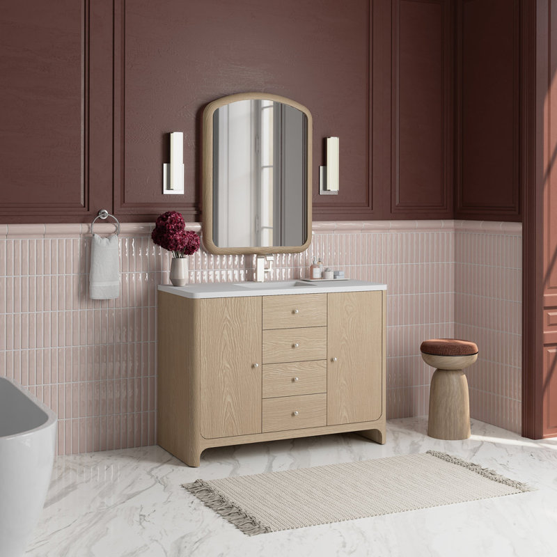 Gracyn 47.75'' W Single Vanity, White Zeus, Coastal Driftwood