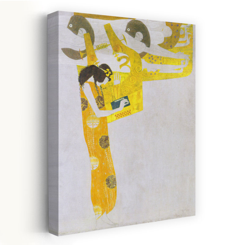 Poesie 1902 Classic Minimalist Wall Art Print by Gustav Klimt - Wrapped Canvas Print, 45.72cm H x 30.48cm W
