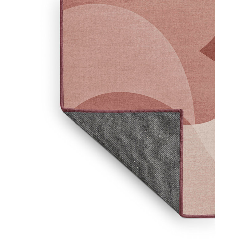 Tapis rose moelleux et moelleux à motif abstrait moderne et contemporain Eslinger Valentines, 4 x 6