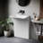 33.2'' Tall Solid Surface Pedestal Sink,White Bathroom Sink