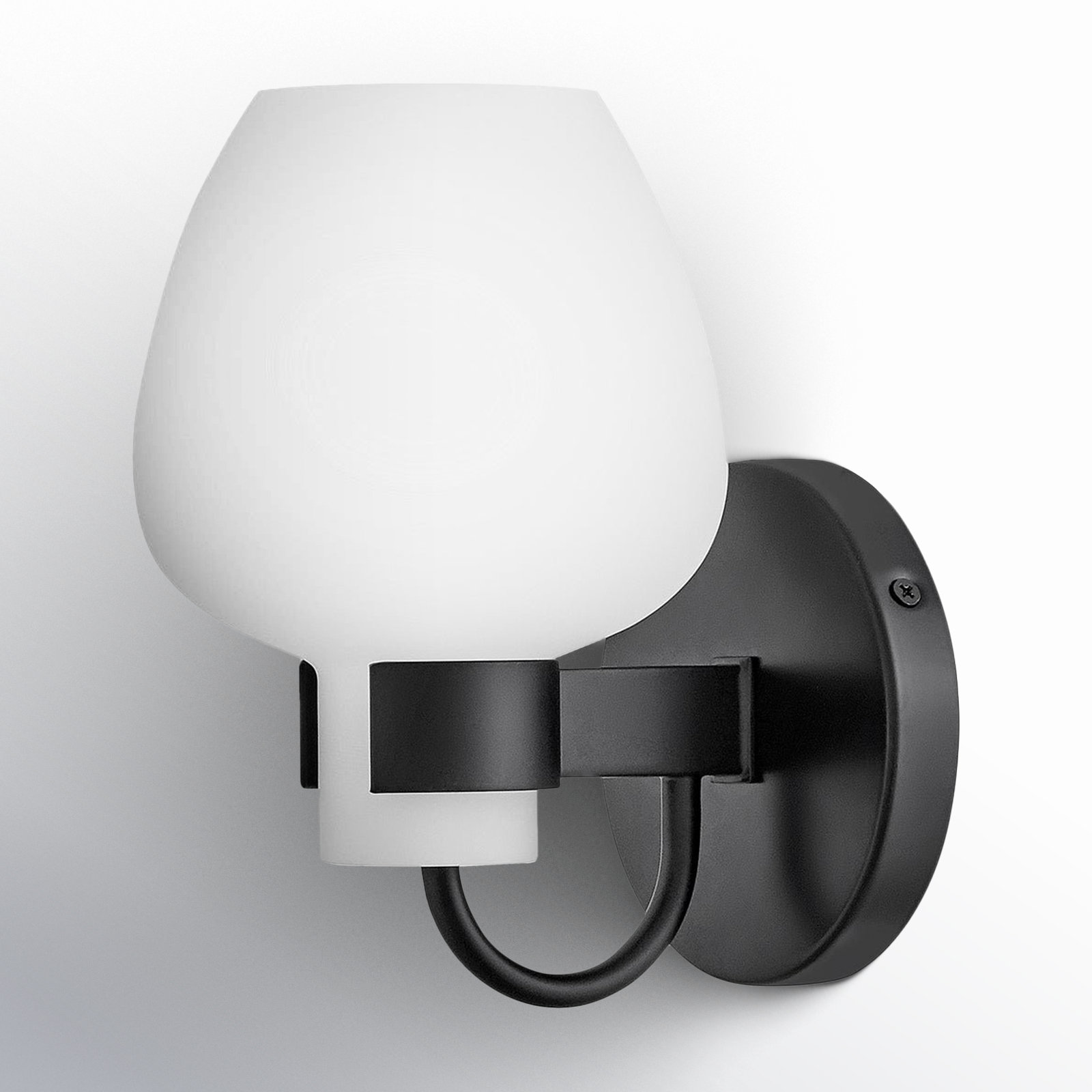 Joss & Main Arcana Etched Opal Bathroom Vanity Light, Black