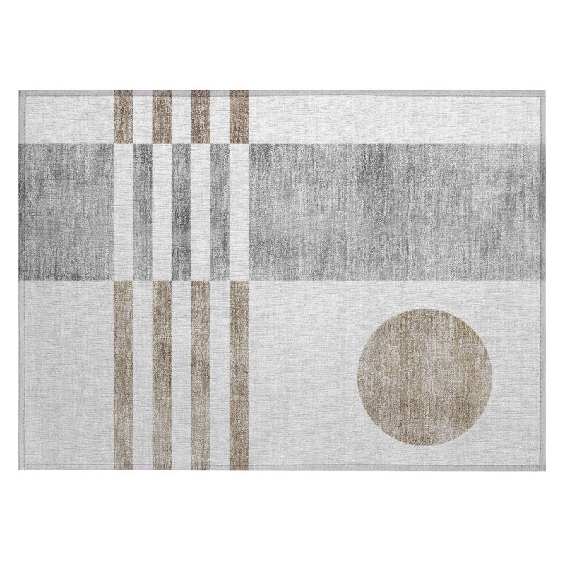 Machine Washable Indoor/Outdoor Amanda ACN2131 Geometric Rug, Rectangle 1'8" x 2'6"