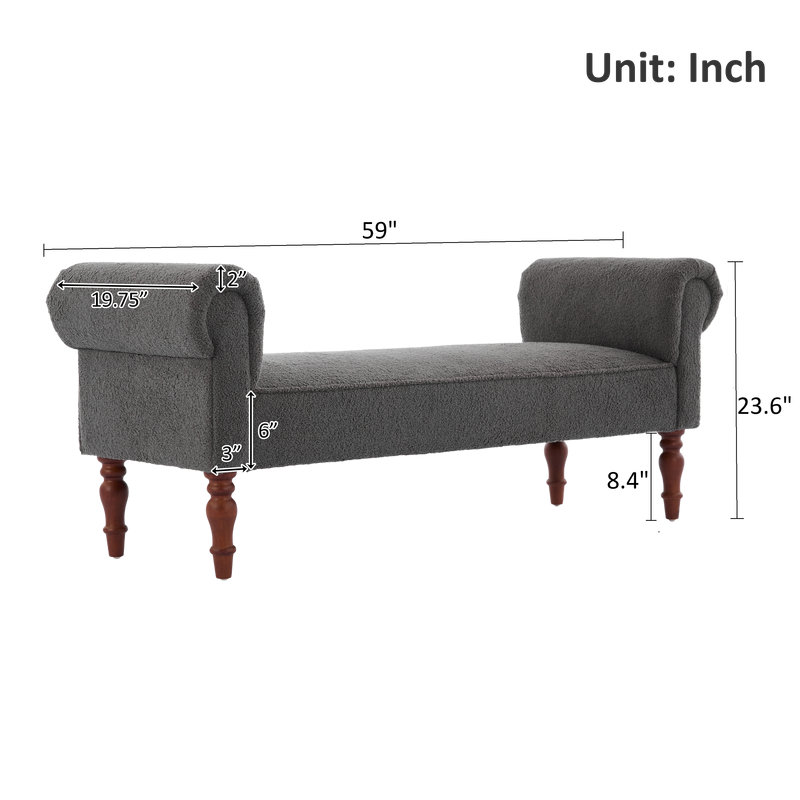Banc de chambre rétro, Gris