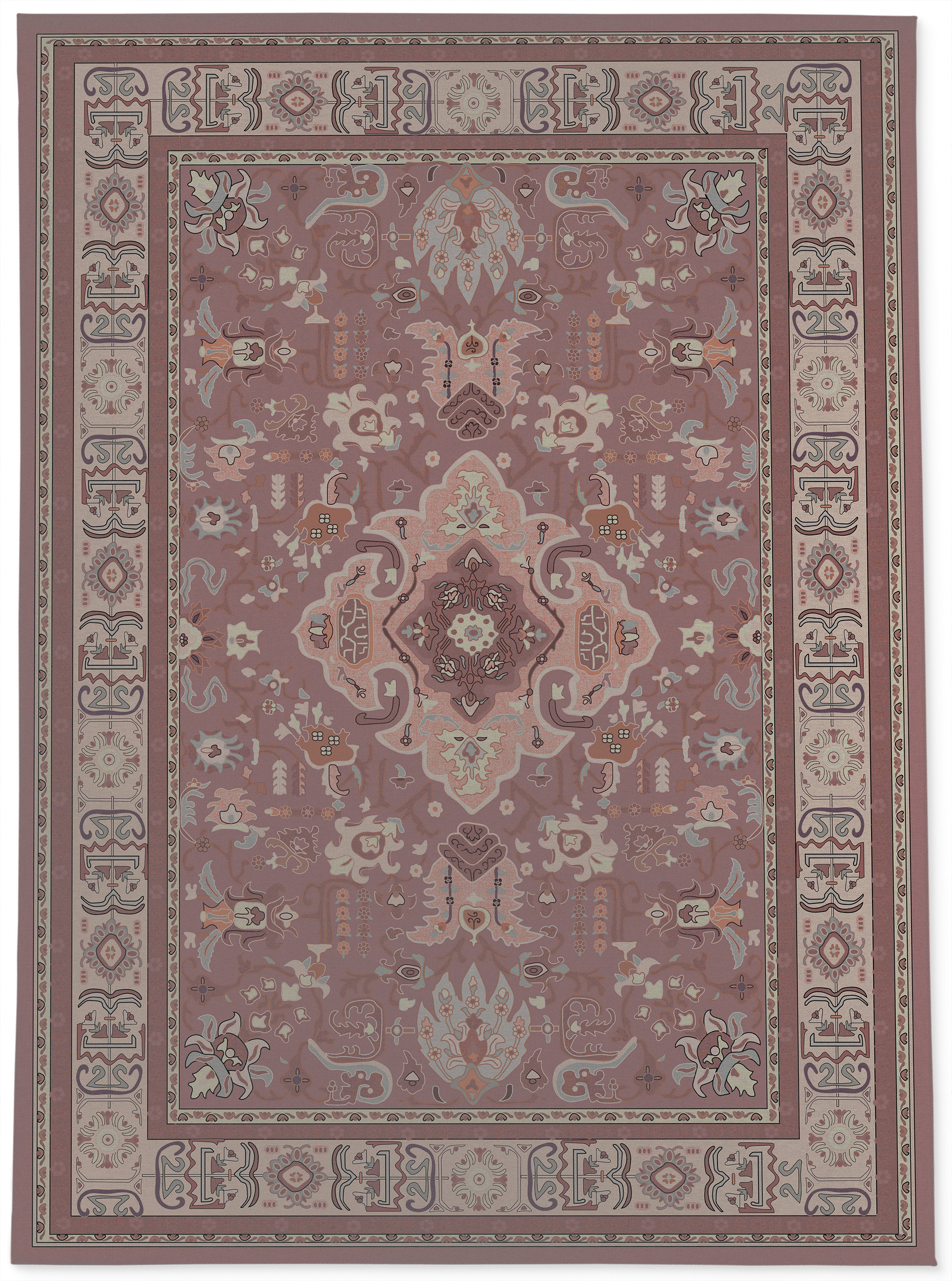 Bungalow Rose Oriental Pink Indoor / Outdoor Area Rug | Wayfair