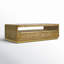 Fallbook Glass Top Coffee Table with Drawers