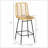 Rattan Bar Stools Set Of 4, 26" Counter Height Barstools, Boho Kitchen Island Stools With Breathable Wicker Seat And Back, Yellow-865144510